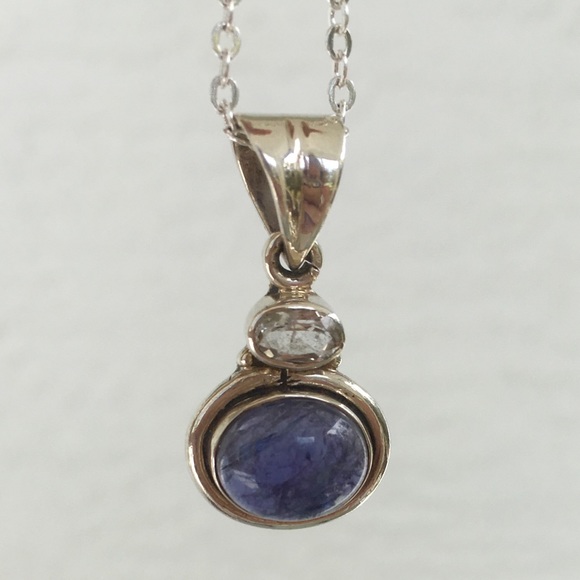 Iolite and Herkimer diamond Pendant ✨ - Picture 4 of 6